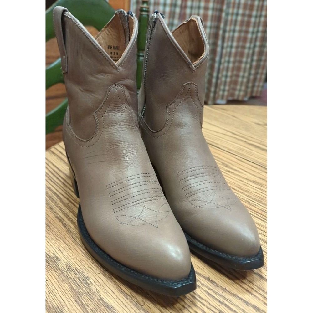 Women's Alvies The Rainey Gray Leather Cowgirl Ankle Boots Size 8.5 B - Picture 2 of 11